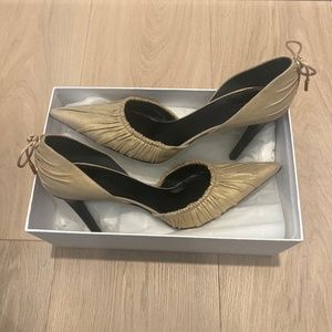 Gucci Gold Leather Heels